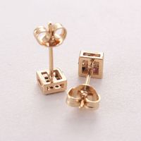 1 Pair Simple Style Round Plating Inlay Copper Zircon Gold Plated Ear Studs main image 7