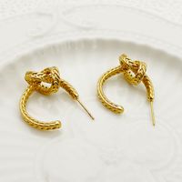 1 Pair Simple Style Commute Knot Plating 304 Stainless Steel 14K Gold Plated Ear Studs main image 3