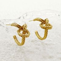 1 Pair Simple Style Commute Knot Plating 304 Stainless Steel 14K Gold Plated Ear Studs main image 1