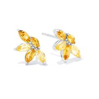 Zircon Flower Earrings Simple Earrings sku image 9