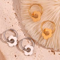 1 Pair Sweet Simple Style Classic Style Flower Plating Stainless Steel 18k Gold Plated Drop Earrings main image 3