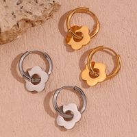 1 Pair Sweet Simple Style Classic Style Flower Plating Stainless Steel 18k Gold Plated Drop Earrings main image 1