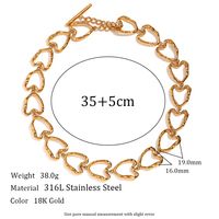 Einfacher Stil Klassischer Stil Herzform Rostfreier Stahl Überzug 18 Karat Vergoldet Armbänder Halskette sku image 4