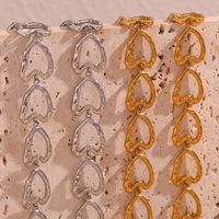 Einfacher Stil Klassischer Stil Herzform Rostfreier Stahl Überzug 18 Karat Vergoldet Armbänder Halskette main image 4