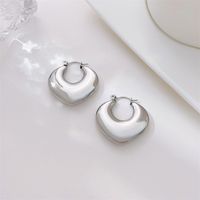 1 Pair Ig Style Heart Shape Hollow Out Stainless Steel Earrings sku image 1