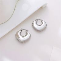 1 Pair Ig Style Heart Shape Hollow Out Stainless Steel Earrings main image 4