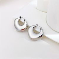 1 Pair Ig Style Heart Shape Hollow Out Stainless Steel Earrings main image 3