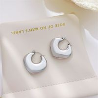 1 Pair Ig Style Heart Shape Hollow Out Stainless Steel Earrings main image 2