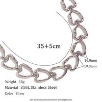 Simple Style Classic Style Heart Shape Stainless Steel Plating 18k Gold Plated Bracelets Necklace sku image 3