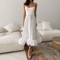 Women's Strap Dress Simple Style Strapless Pleated Sleeveless Solid Color Midi Dress Daily main image 4