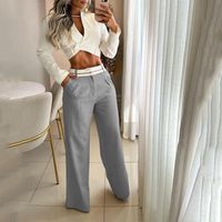 Women's Simple Style Solid Color Polyester Pocket Pants Sets main image 5