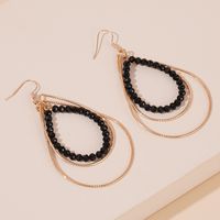1 Pair Casual Glam Shiny Water Droplets Beaded Alloy Drop Earrings main image 6