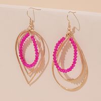 1 Pair Casual Glam Shiny Water Droplets Beaded Alloy Drop Earrings main image 1