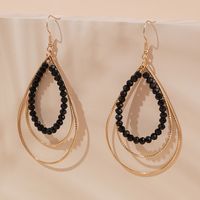 1 Pair Casual Glam Shiny Water Droplets Beaded Alloy Drop Earrings main image 2