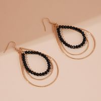 1 Pair Casual Glam Shiny Water Droplets Beaded Alloy Drop Earrings sku image 3