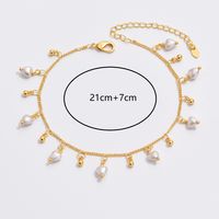 Casual Beach Pearl Plastic Copper Plating 18k Gold Plated White Gold Plated Women's Anklet main image 10