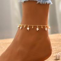 Casual Beach Pearl Plastic Copper Plating 18k Gold Plated White Gold Plated Women's Anklet main image 7