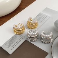 1 Pair Modern Style Geometric Plating Copper Gold Plated Ear Studs main image 1
