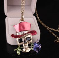 Punk Skull Alloy Women's Men's Pendant Necklace sku image 2