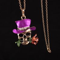 Punk Skull Alloy Women's Men's Pendant Necklace sku image 4