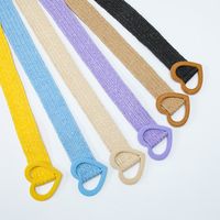 Elegant Sweet Solid Color Pp Grass Plastic Women's Woven Belts main image 4