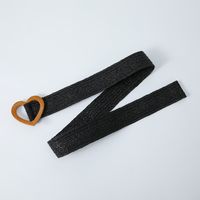 Elegant Sweet Solid Color Pp Grass Plastic Women's Woven Belts main image 3
