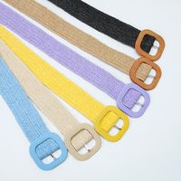 Sweet Simple Style Solid Color Pp Grass Plastic Women's Woven Belts main image 5