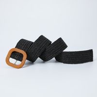 Sweet Simple Style Solid Color Pp Grass Plastic Women's Woven Belts main image 4