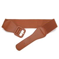 Elegant Solid Color Pu Leather Elastic Band Women's Corset Belts main image 4