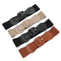 Elegant Solid Color Pu Leather Elastic Band Women's Corset Belts main image 3