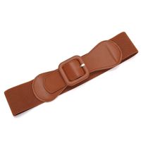 Elegant Solid Color Pu Leather Elastic Band Women's Corset Belts sku image 2