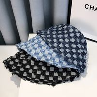 Unisex Simple Style Plaid Wide Eaves Bucket Hat main image 3