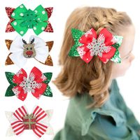 Cute Christmas Tree Snowflake Elk Ribbon Sequins Bowknot Hair Clip main image 6