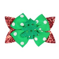 Cute Christmas Tree Snowflake Elk Ribbon Sequins Bowknot Hair Clip sku image 4