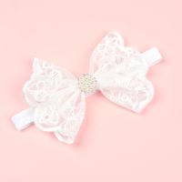 Simple Style Bow Knot Lace Rhinestone Pleated Inlaid Pearls Hair Band main image 2