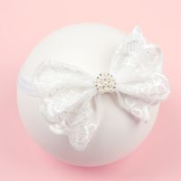 Simple Style Bow Knot Lace Rhinestone Pleated Inlaid Pearls Hair Band main image 3