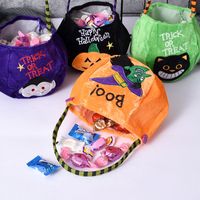Halloween Cartoon Style Pumpkin Letter Cat Cloth Outdoor Candy Bag main image 3