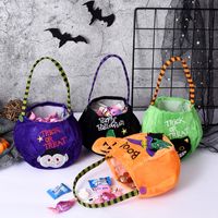 Halloween Cartoon Style Pumpkin Letter Cat Cloth Outdoor Candy Bag main image 6