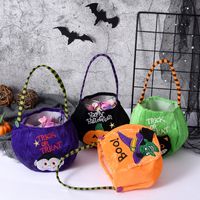 Halloween Cartoon Style Pumpkin Letter Cat Cloth Outdoor Candy Bag main image 5
