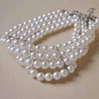 Elegant French Style Classic Style Solid Color Artificial Pearl Alloy Beaded Plating Silver Plated Women's Choker main image 3