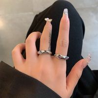 Ig Style Simple Style Square Heart Shape Zircon Alloy Wholesale Open Rings main image 4