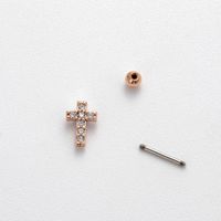 1 Piece Ear Cartilage Rings & Studs Korean Style Pentagram Cross Heart Shape Copper Plating Inlay Zircon main image 8