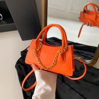 Women's Pu Leather Solid Color Elegant Square Zipper Shoulder Bag Handbag Crossbody Bag main image 5
