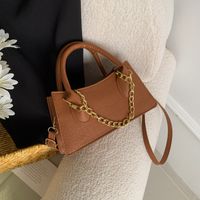Women's Pu Leather Solid Color Elegant Square Zipper Shoulder Bag Handbag Crossbody Bag main image 4