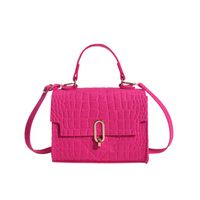 Women's Felt Cloth Solid Color Elegant Streetwear Square Flip Cover Shoulder Bag Handbag Crossbody Bag sku image 2