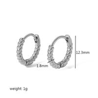 1 Pair Casual Simple Style Streetwear Twist Plating Inlay 304 Stainless Steel Zircon Earrings sku image 5