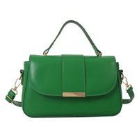 Women's Pu Leather Solid Color Elegant Classic Style Square Flip Cover Shoulder Bag Handbag Crossbody Bag sku image 3