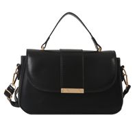 Women's Pu Leather Solid Color Elegant Classic Style Square Flip Cover Shoulder Bag Handbag Crossbody Bag sku image 4