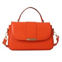 Mujeres Cuero Sintético Color Sólido Elegante Estilo Clásico Cuadrado Gire La Tapa Bolsas De Hombro Bolso Bolso Bandolera sku image 5