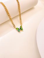 Lady Butterfly Alloy Inlay Artificial Gemstones Women's Earrings Necklace main image 6
